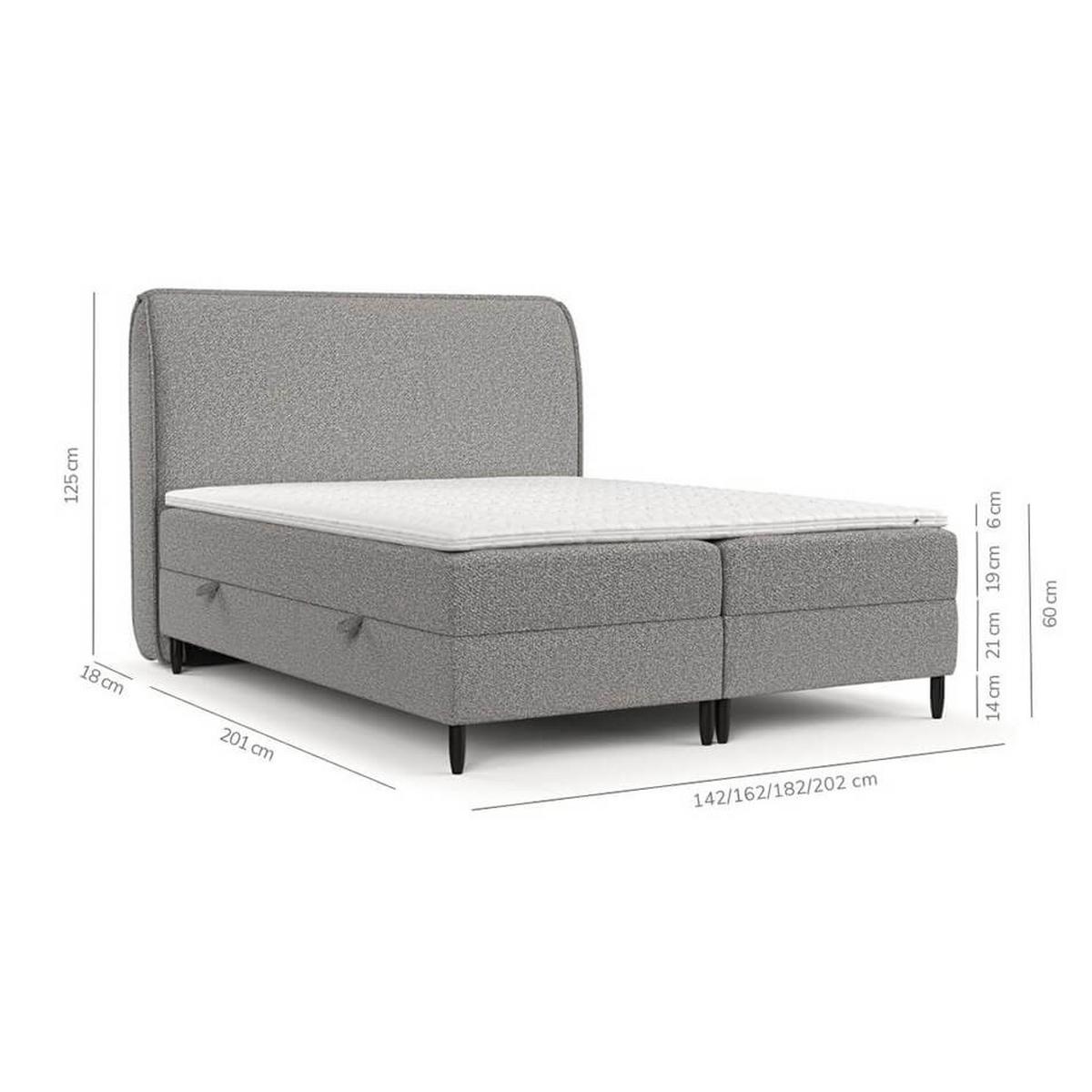 BOXBETT Lunaro 140/200 cm Braun im Lotta Stoff - Schwarz/Braun, Holz/Holzwerkstoff (140/200cm) - AltaBeds