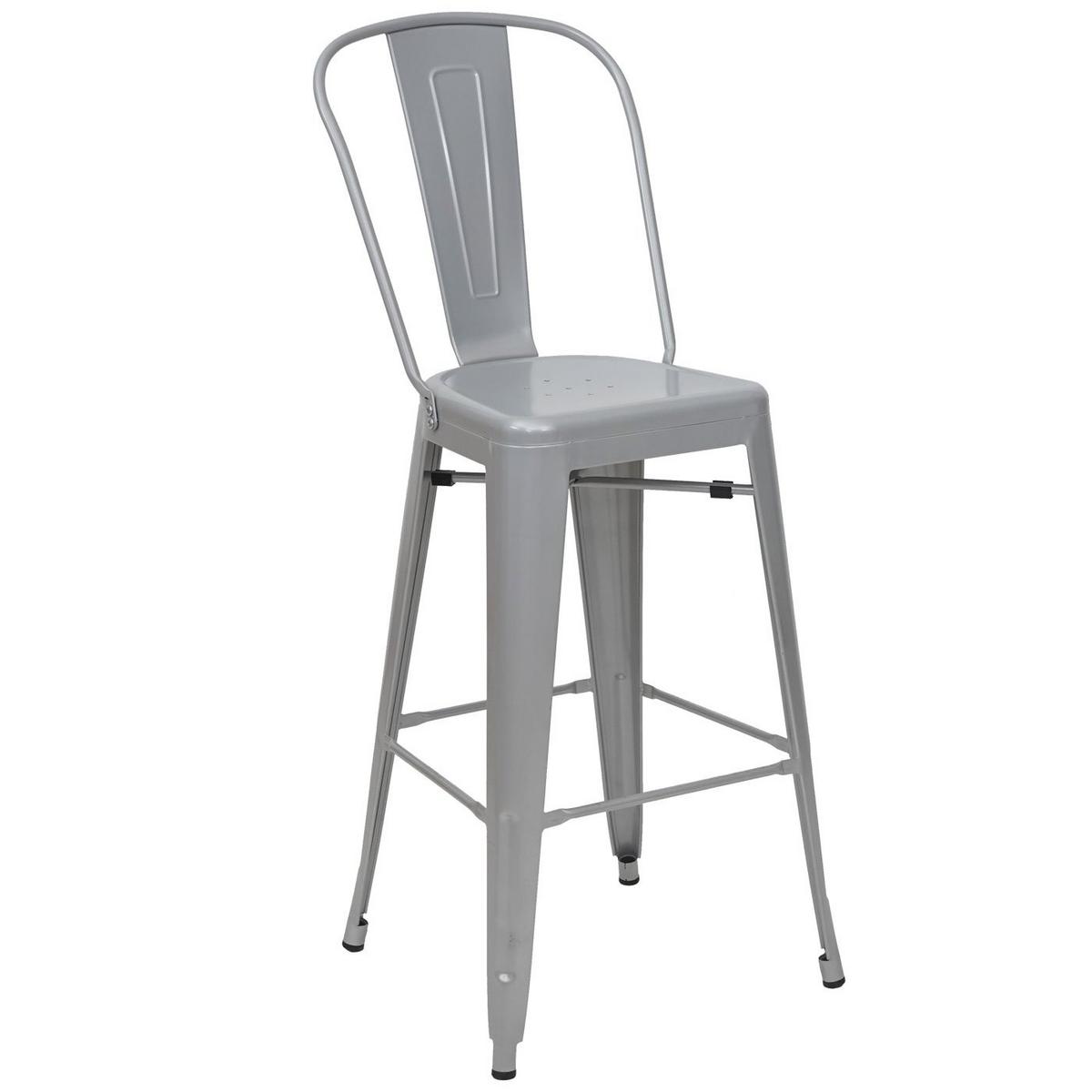 BARHOCKER METALL Grau 2er-Set - Grau, Metall (50/117/45cm) - MCW
