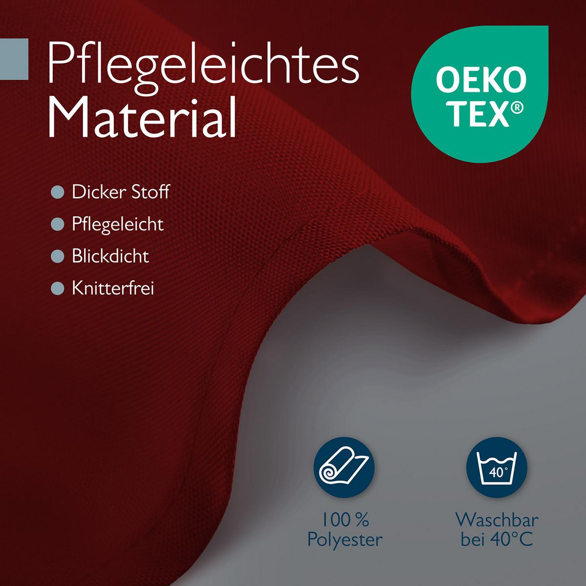 STEHTISCHHUSSE Premium Ø 60cm Bordeaux - Bordeaux, Kunststoff/Textil (60/145cm) - Beautissu 