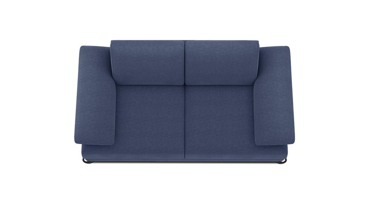 SOFA LORI 2-Sitzer, blau - Blau/Schwarz, Holzwerkstoff/Textil (185/87/96cm) - Wozimo