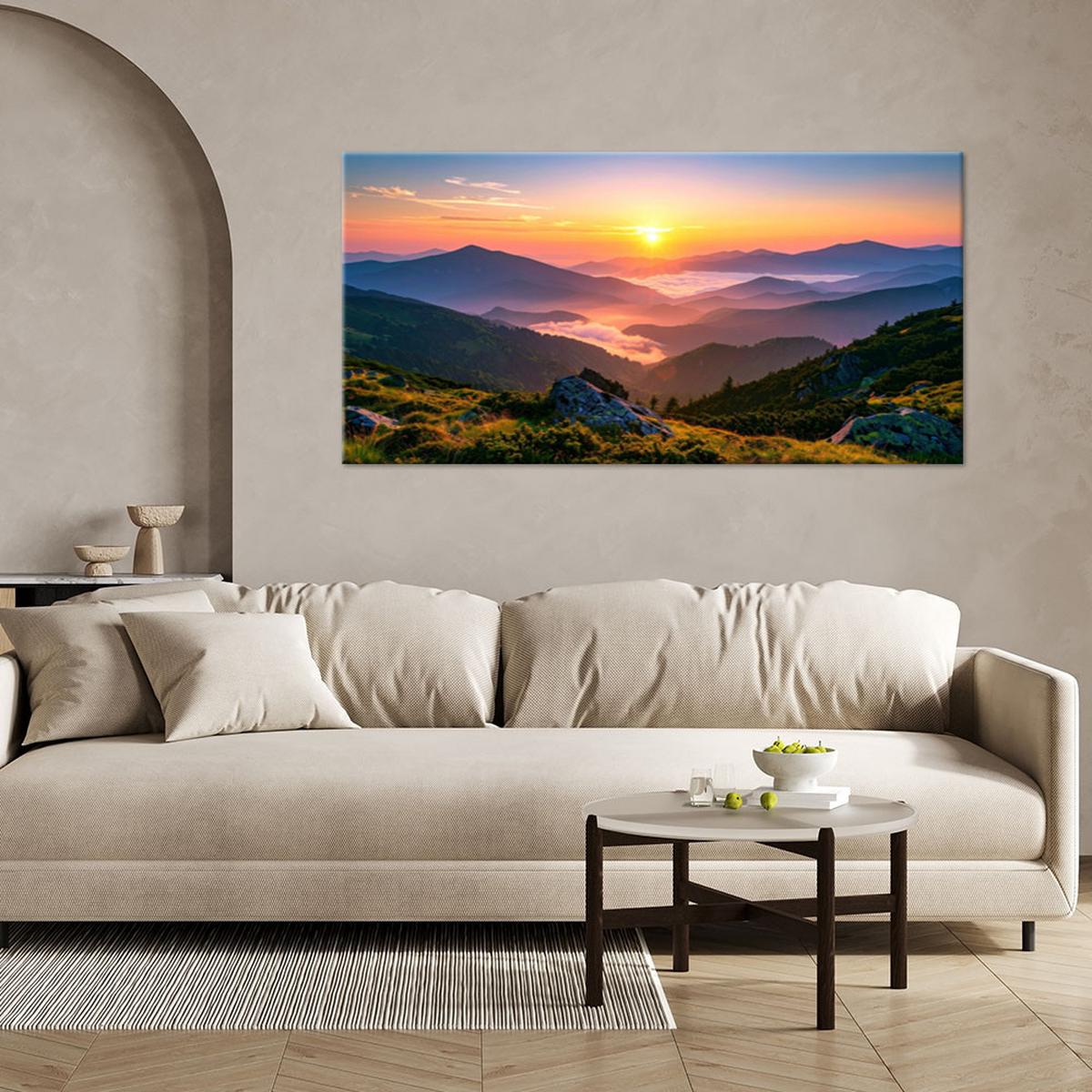 LEINWANDBILD Landschaften 80x40cm - Multicolor, Textil (80/40cm) - Feeby