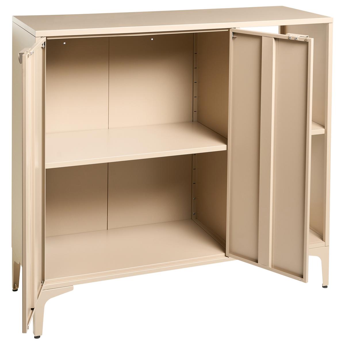 SIDEBOARD mit 2 Türen Metall Beige Ardura - Beige, Metall (110/101/40cm) - Beliani