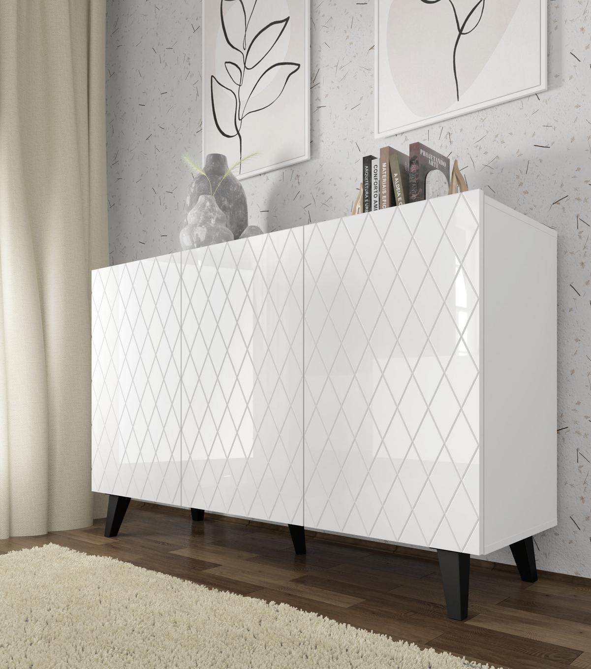 KOMMODE Weiß 145/90/42 - Weiß, Holzwerkstoff (145/90/42cm) - RAUMHIRSCH FURNITURE