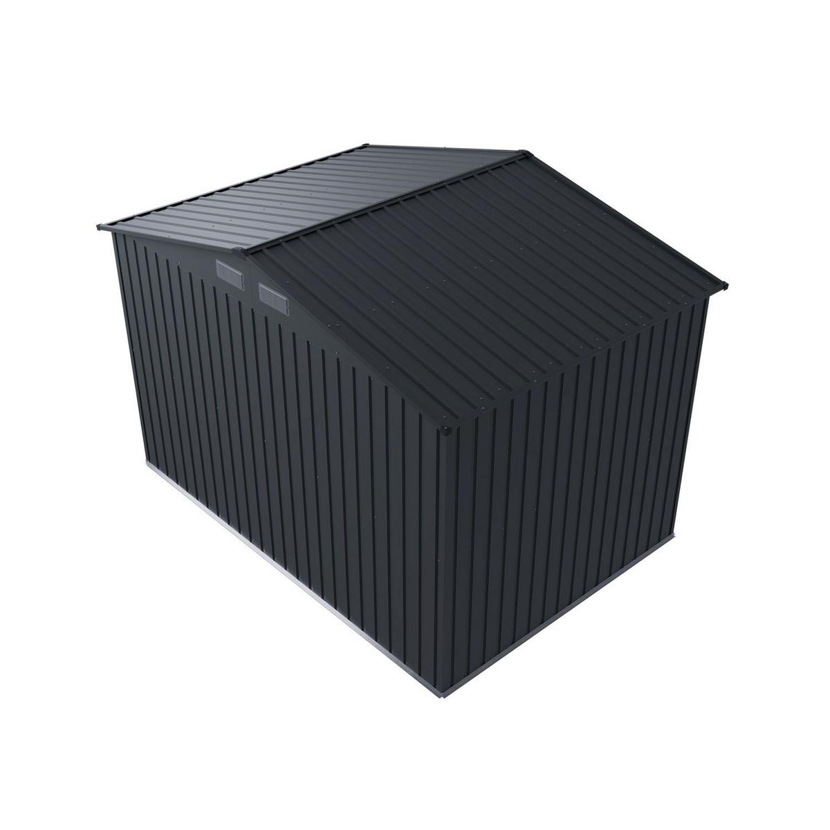 GERÄTESCHUPPEN XL dunkelgrau - Dunkelgrau, Metall (280/190/196cm) - Juskys