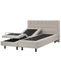 POLSTERBETT 160/200cm Beige Duke - Beige, Textil (160/200cm) - Beliani