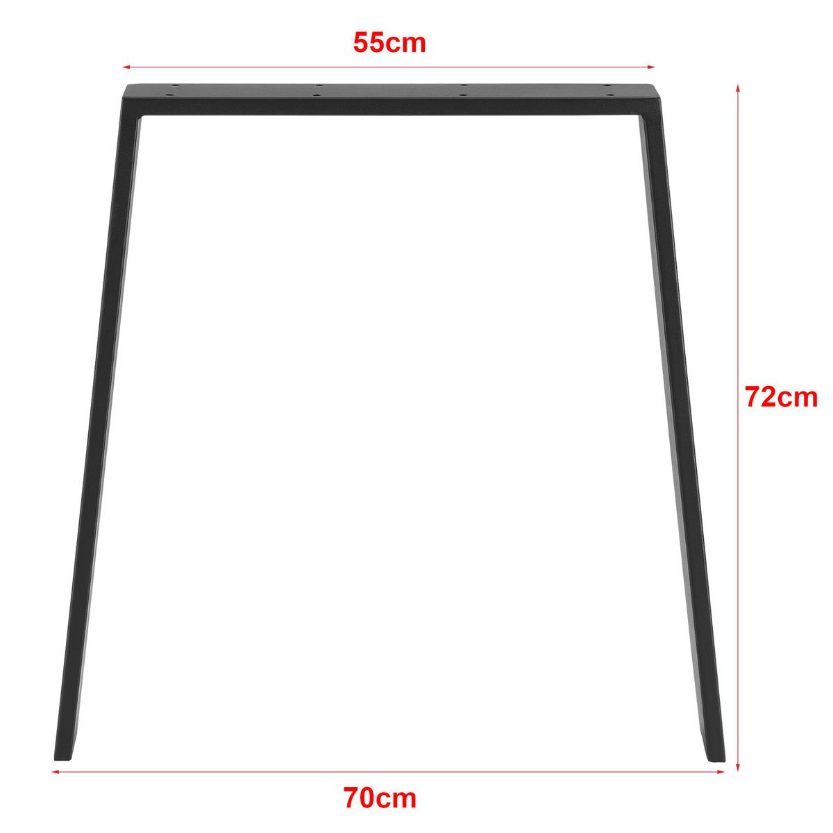 TISCHGESTELL-SET 2 TLG. Kraftisried - Schwarz, Metall (70/72/6cm) - [en.casa]