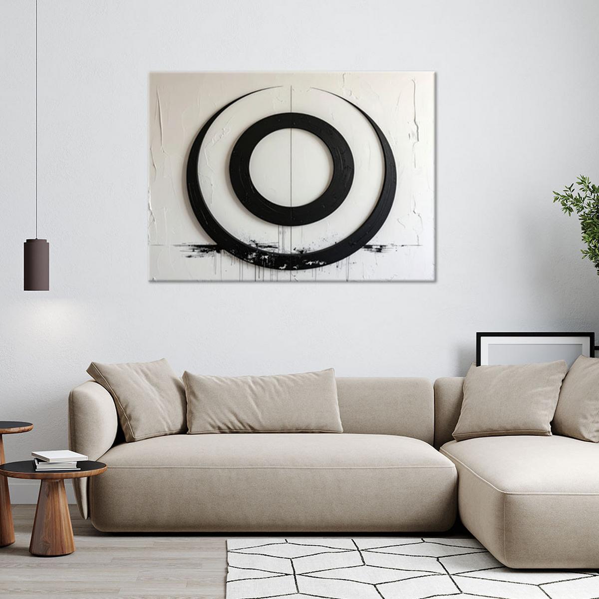 LEINWANDBILD Abstraktion 60x40cm - Schwarz, Textil (60/40cm) - Feeby