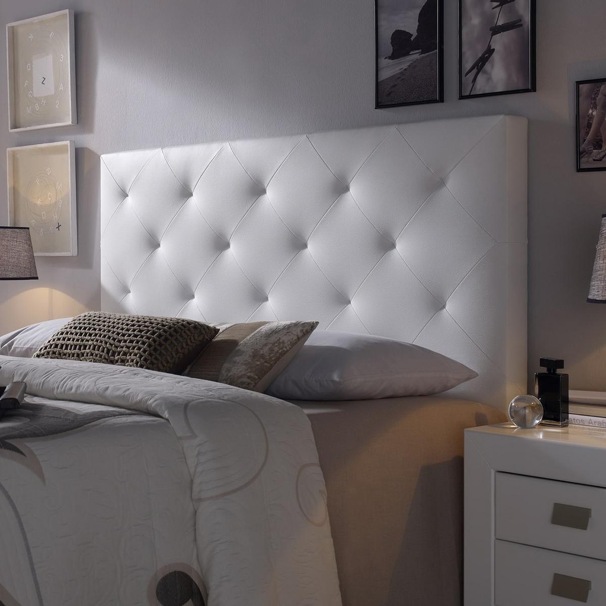 KOPFTEIL 150x60 cm Rombo Weiß - Weiß, Fell (8/60/150cm) - VS Venta-stock