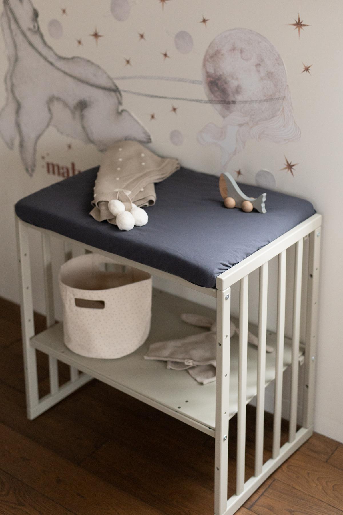 BABY Spannbettlaken Regal 7in1 - Graphitfarben, Textil (50/73cm) - waldin