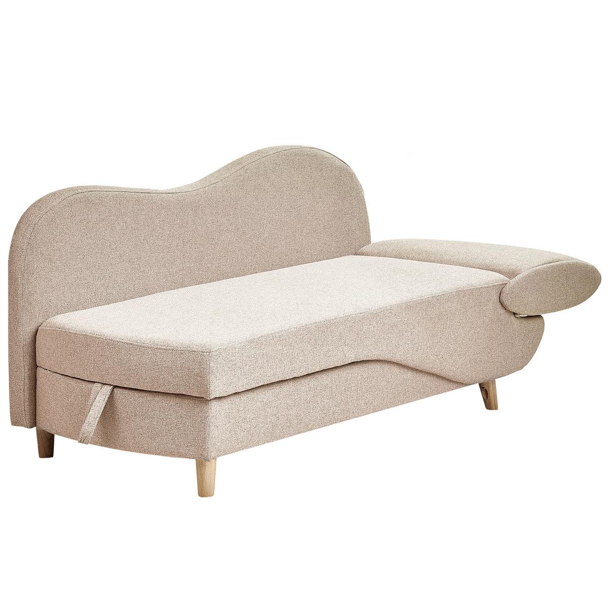 CHAISELONGUE-RECHTSSEITIGE Braun Meri - Hellbraun, Textil (155/76/69cm) - Beliani