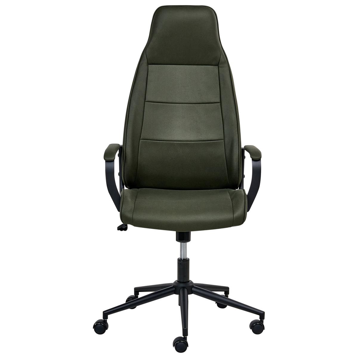 BÜROSTUHL Dunkelgrün Rebel - Dunkelgrün/Schwarz, Textil (67/120/67cm) - Beliani
