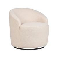 BOUCLÉ-DREHSESSEL Beige Davik - Beige, Holz/Textil (62/67/63cm) - Beliani