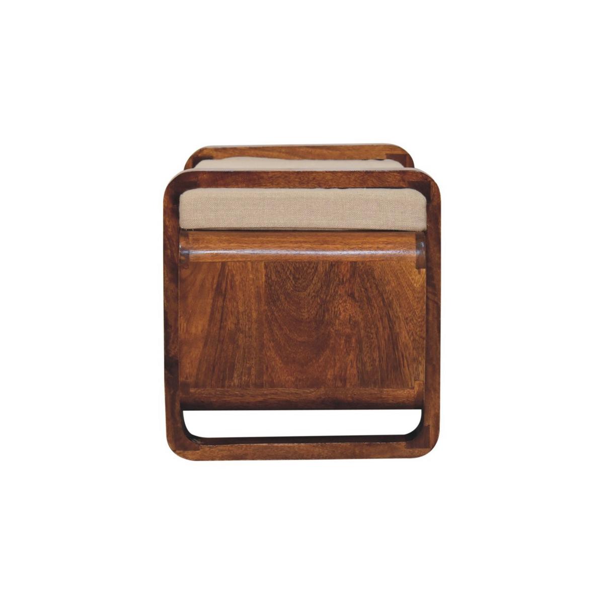 SITZBANK mit warmem Kastanien-Finish und offenem Stauraum - Braun, Holz (80/42/40cm) - Artisan Furniture