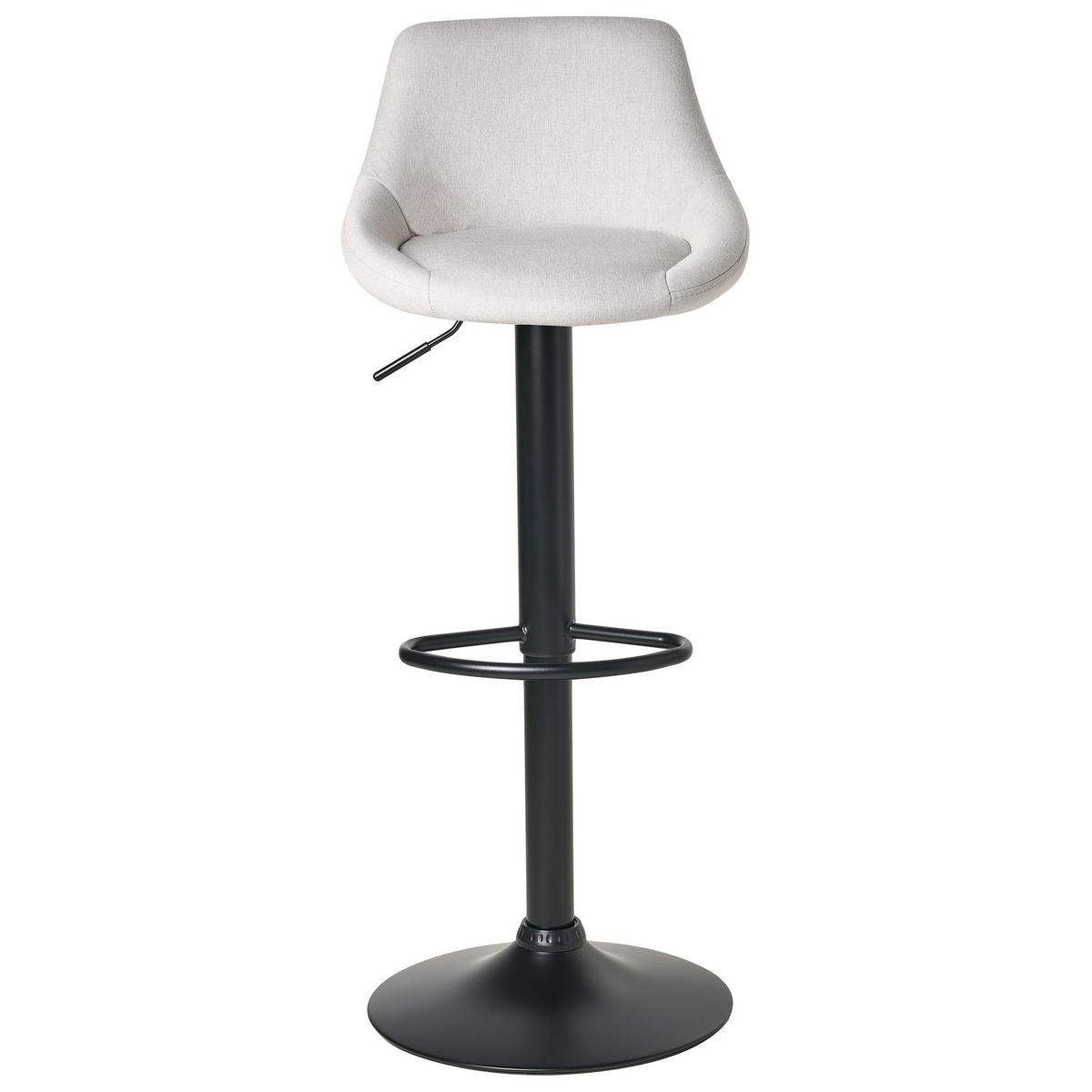 BARHOCKER 2er-Set Hellgrau Medulin - Hellgrau/Schwarz, Textil (47/83/52cm) - Beliani