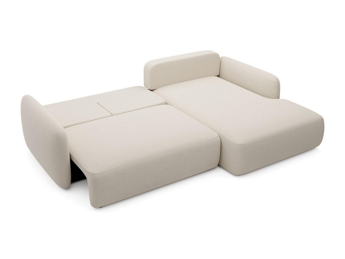 ECKSOFA ATTO Beige Jersey mit Schlaffunktion - Beige, Holz (243/163cm) - MASSENO