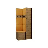 GARDEROBEN-SET Orion XXIV - Eiche Artisan/Orange, Holzwerkstoff/Kunststoff (82/186/46cm) - MIRJAN24
