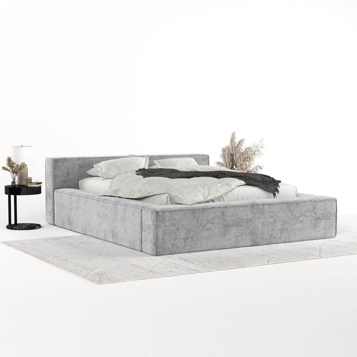 POLSTERBETT Casto mit Stauraum 160/200 cm Hellgrau im Bonita Stoff - Hellgrau/Schwarz, Holz/Holzwerkstoff (160/200cm) - AltaBeds