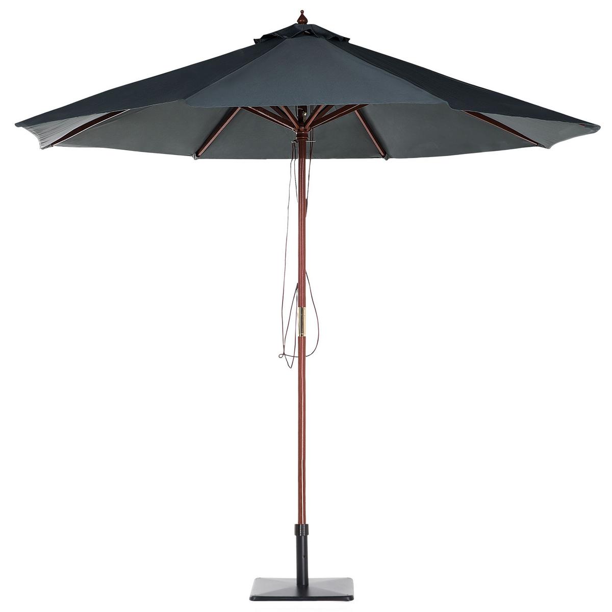 SONNENSCHIRM 270 cm dunkelgrau Toscana - Dunkelgrau/Dunkelbraun, Textil (270/270cm) - Beliani
