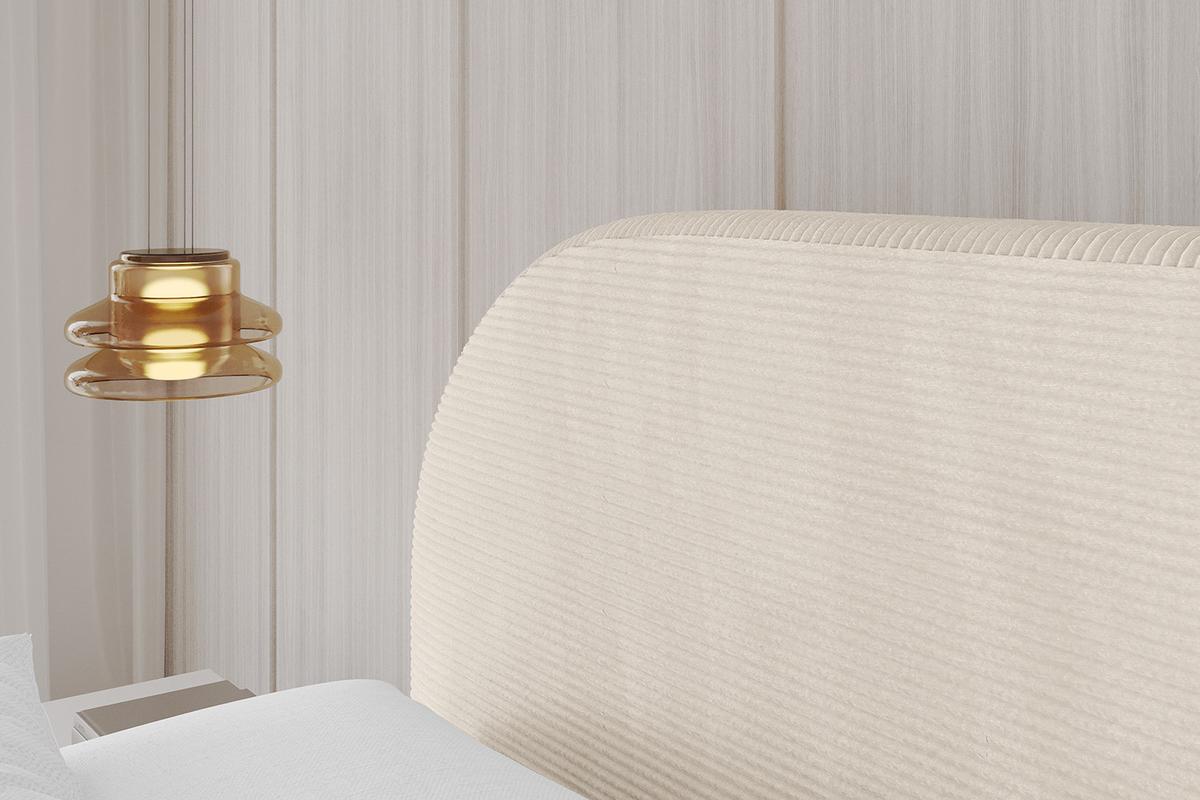 POLSTERBETT mit Bettkasten und Lattenrost, Boxbett ohne Matratze - TIVON 180x200 Beige - Creme, Holzwerkstoff/Textil (180/200cm) - ALTDECOR