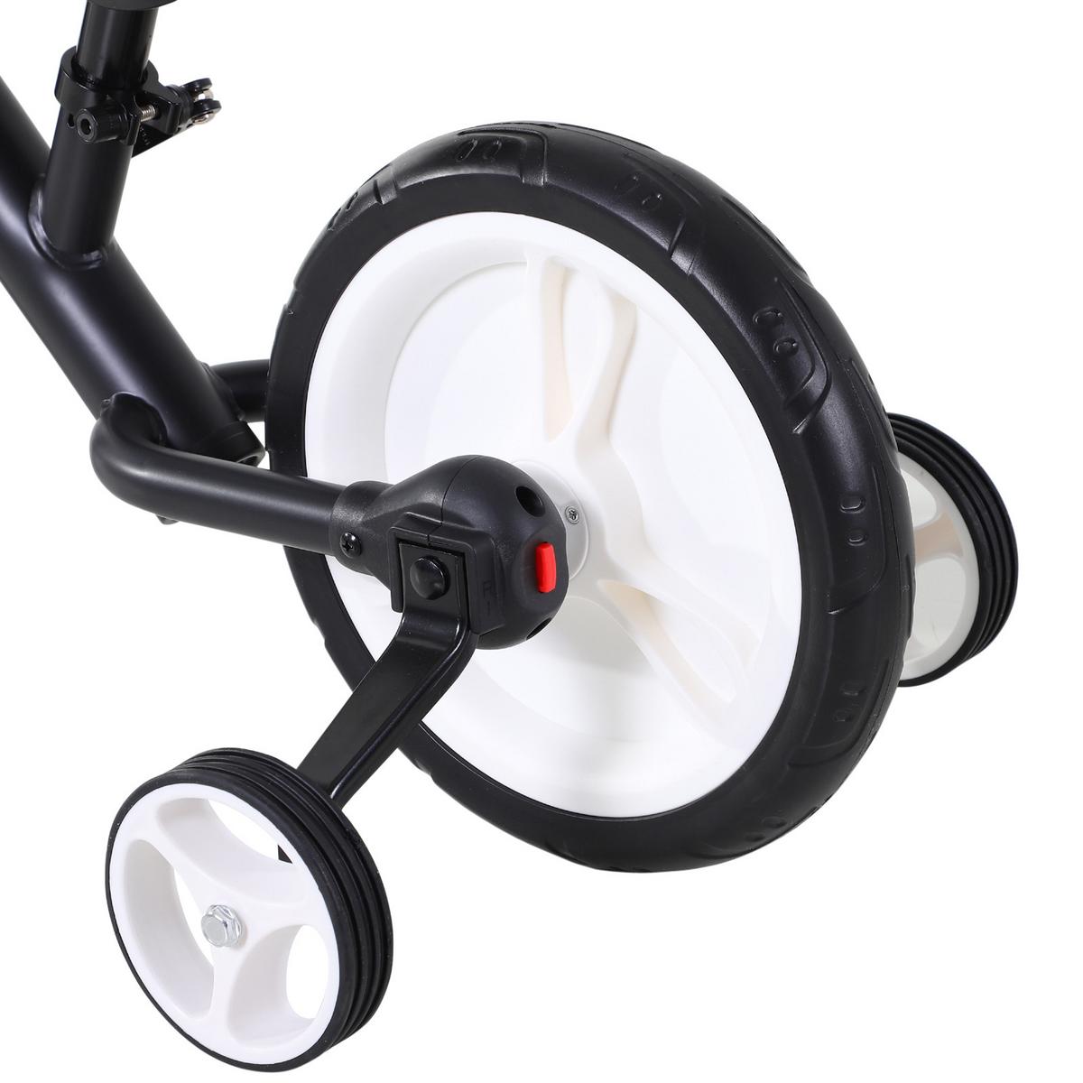 KINDER Laufrad Kinderfahrrad Stützräder Pedale 2-in-1 2-5 Jahre Kunststoff - Schwarz, Kunststoff (85/36/54cm) - HOMCOM