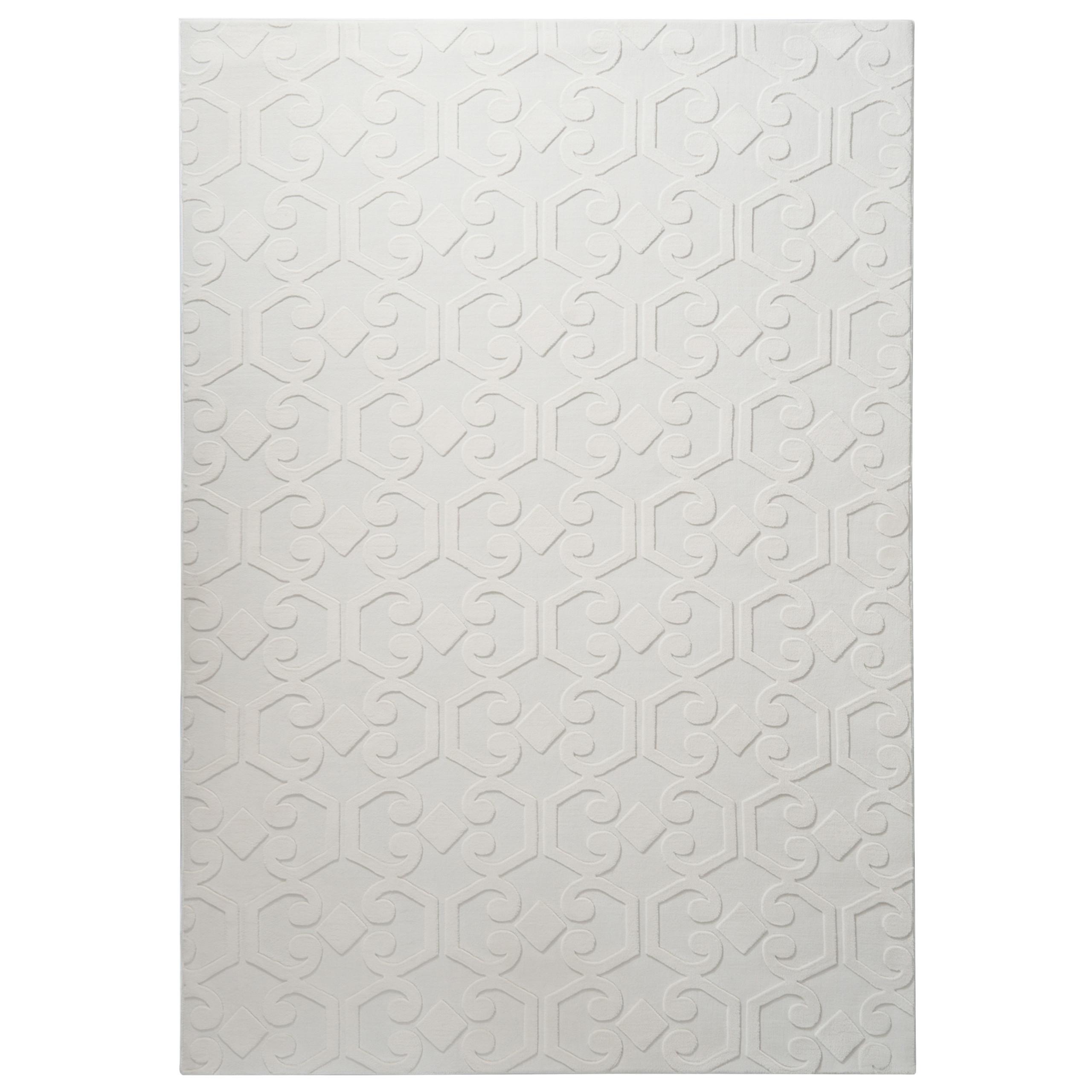 TEPPICH Cremeweiß 160/230 cm Gannett - Creme/Weiß, Textil (160/230cm) - Beliani