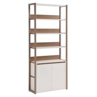 BÜCHERREGAL Boreo aus Metall mit 2 Türen, 80 cm, Kaschmir+Hellbraun - Kaschmir/Hellbraun, Metall (80/192/30cm) - Beautysofa