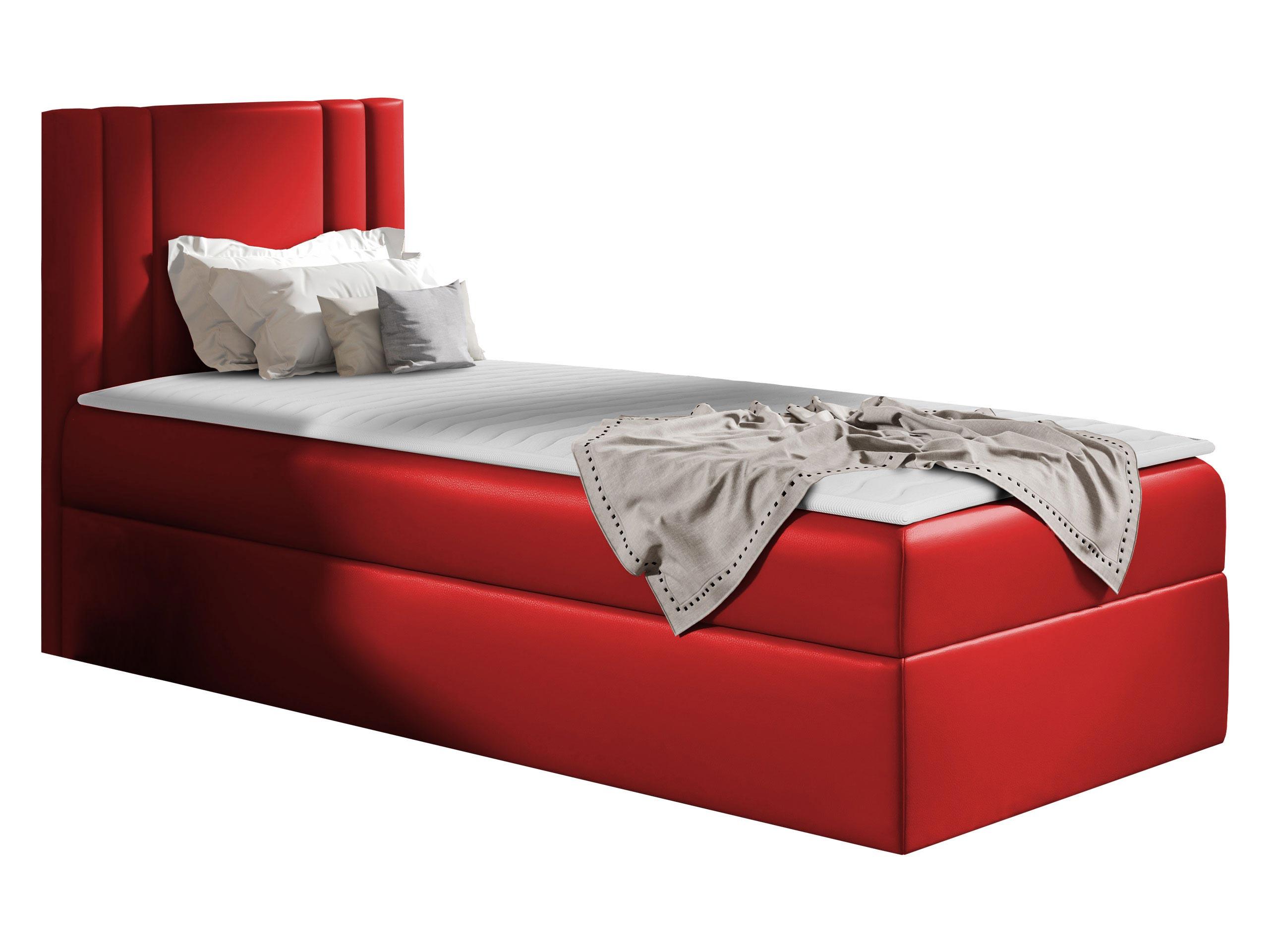 BOXBETT Carmen Mini, Seite zum Öffnen des Bettkastens: Links - H3 - Rot, Holz (90/200cm) - MIRJAN24