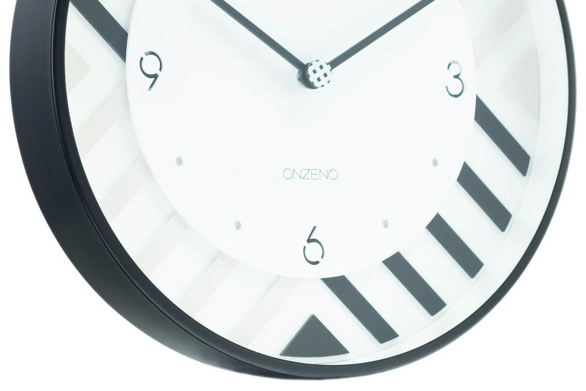 WANDUHR Design Weiß 30/30 cm - Weiß, Glas/Holzwerkstoff (30/30/5cm) - ONZENO