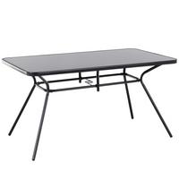 GARTENTISCH Stahl schwarz 140/80 cm Livo - Schwarz, Metall (140/80/73cm) - Beliani
