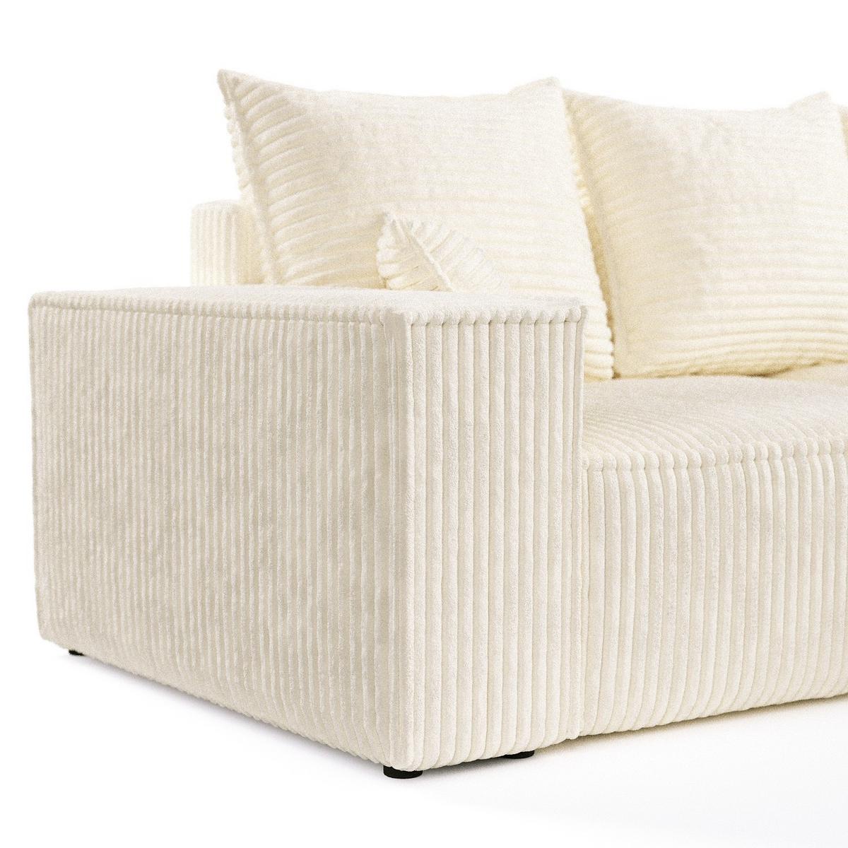 ECKSOFA SENSO mit Schlaffunktion Creme im Tilia Stoff - Creme/Schwarz, Holz/Holzwerkstoff (255/148cm) - AltaBeds