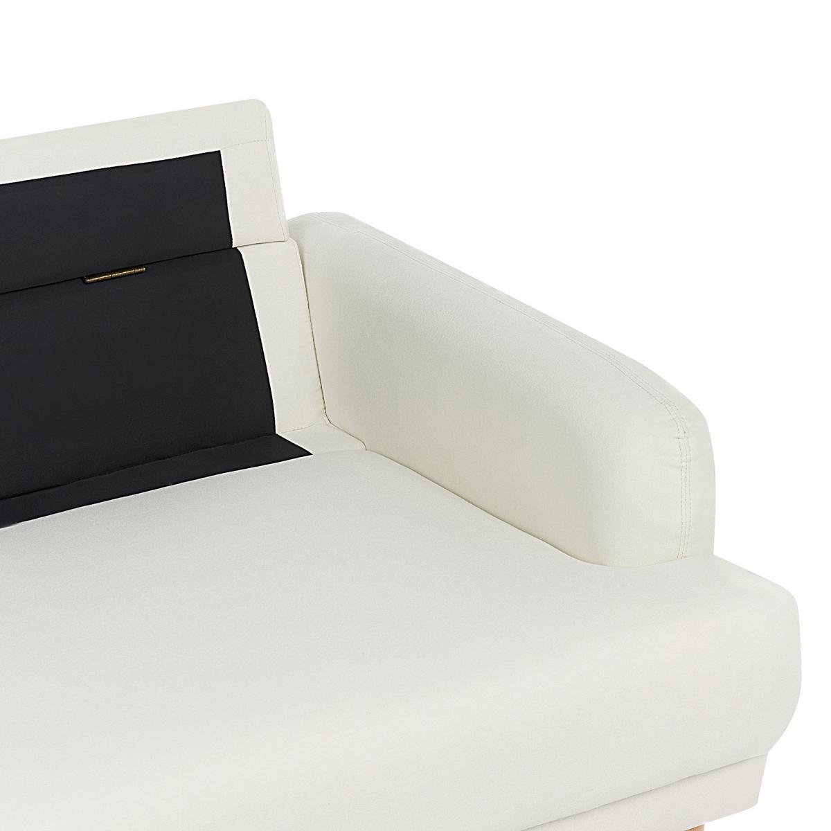2-SITZER-SOFA Stoff cremeweiß Tuve - Hellbraun/Weiß, Textil (149/85/90cm) - Beliani