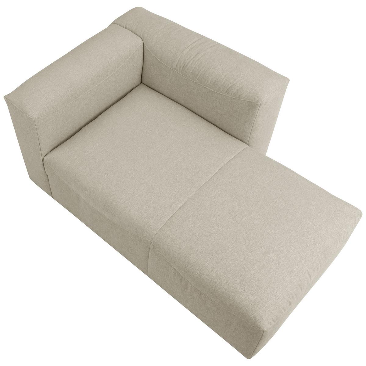 LONGCHAIR Armlehne rechts Kattrina Flachgewebe creme - Creme, Kunststoff (160/73/100cm) - 58aufmkessel