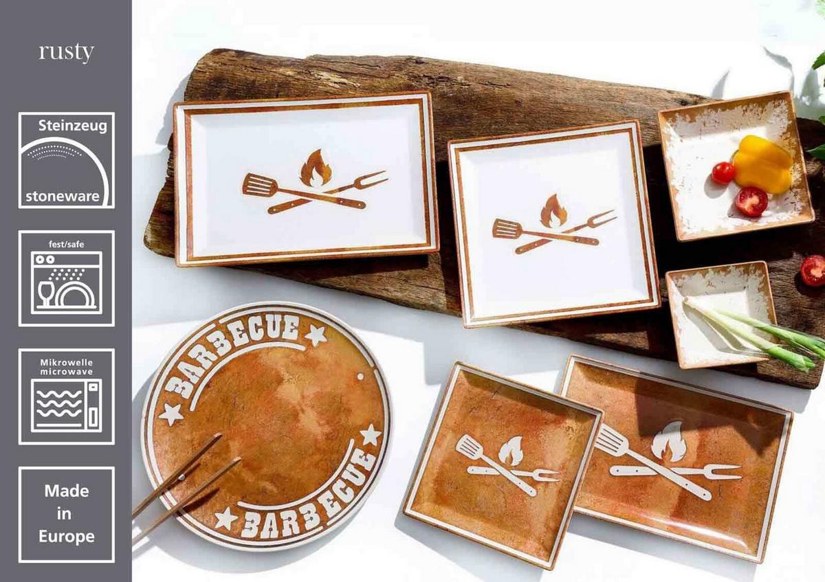 GRILLGESCHIRR-SET Rusty braun 17-tlg. - Braun, Keramik (2/2/2cm) - Ritzenhoff Breker