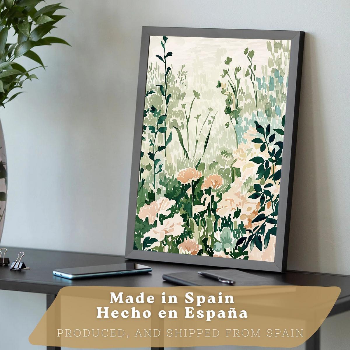POSTER 3er-Set Wandbilder Floral Landschaft modern Wohnzimmer Deko, Schlafzimmer, Küche, Badezimmer Schwarzer Rahmen A3 - Schwarz, Papier (29.7/1/42cm) - Nacnic