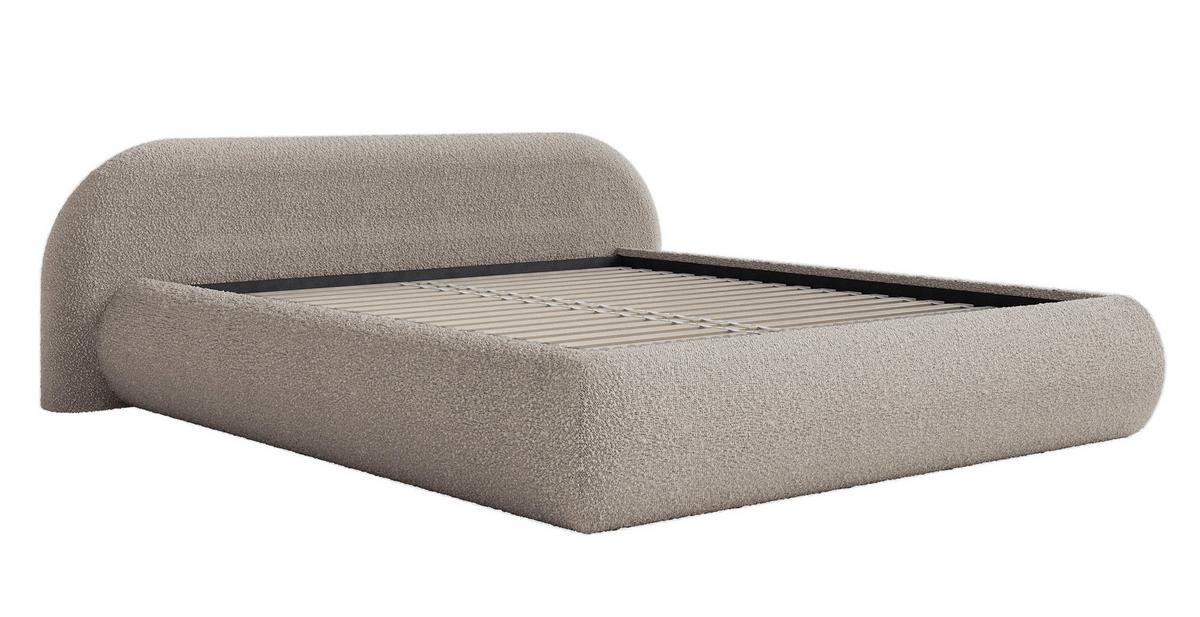 POLSTERBETT Shels Low Graubeige 140x200 cm - Taupe/Schwarz, Kunststoff/Textil (140/200cm) - Selsey