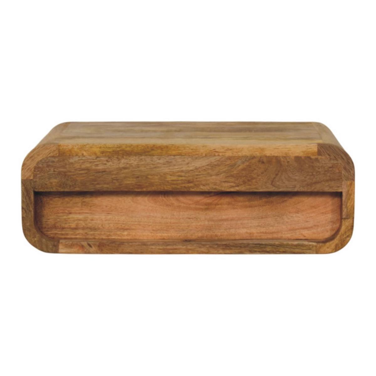 NACHTKASTEN Avora Wandmontiert Eichenoptik, 1 Schublade, Beige - Beige/Messingfarben, Holz/Metall (45/15/32cm) - Artisan Furniture