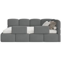 KINDERBETT Cloudy Dunkelgrau 120 cm, Chenille - Dunkelgrau/Schwarz, Kunststoff/Textil (120/200cm) - Selsey