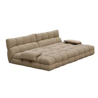 BIG SOFA AMIA Taupe Velvet - Taupe/Schwarz, Kunststoff/Textil (290/86/178cm) - KAWOLA