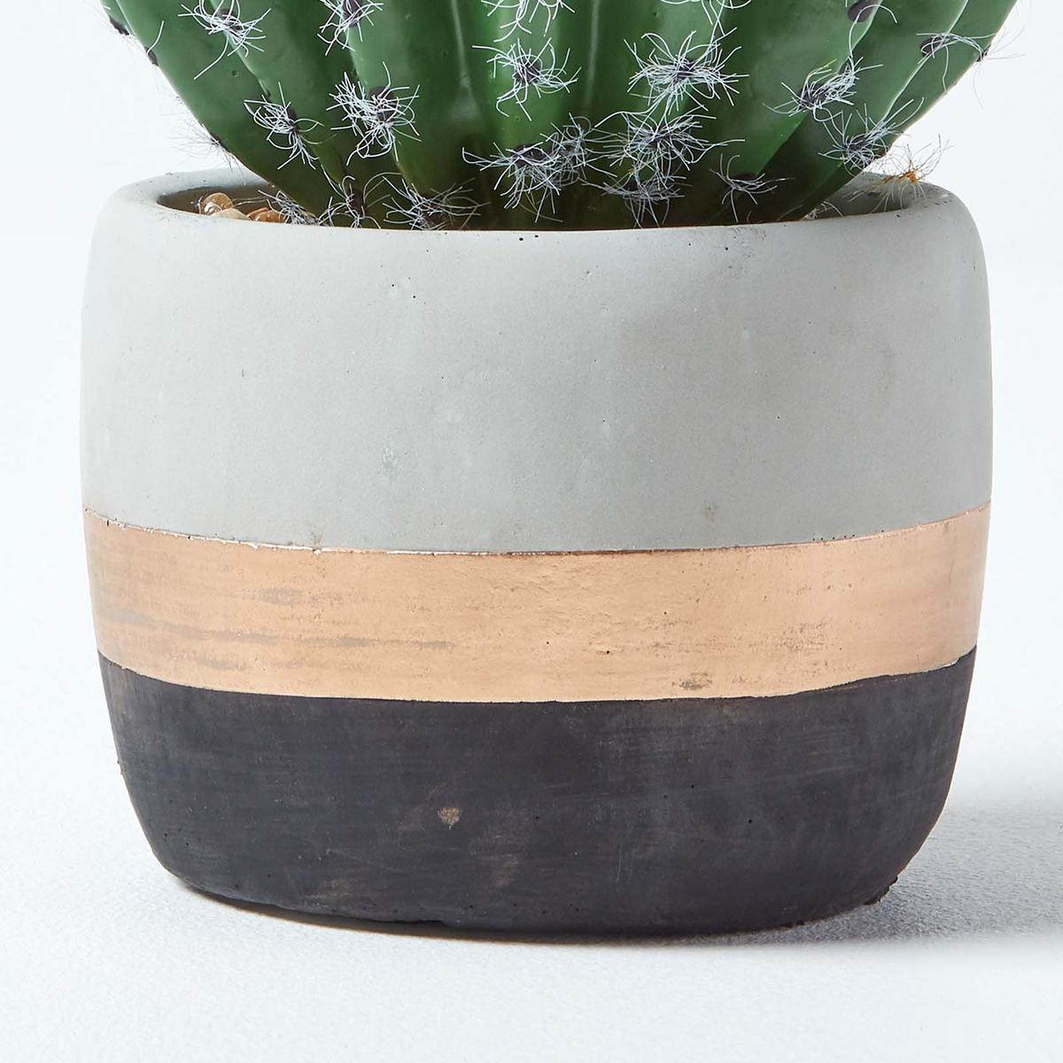 KUNSTPFLANZE Kugelkaktus im Deko-Topf, 19 cm - Grün, Kunststoff (19cm) - Homescapes