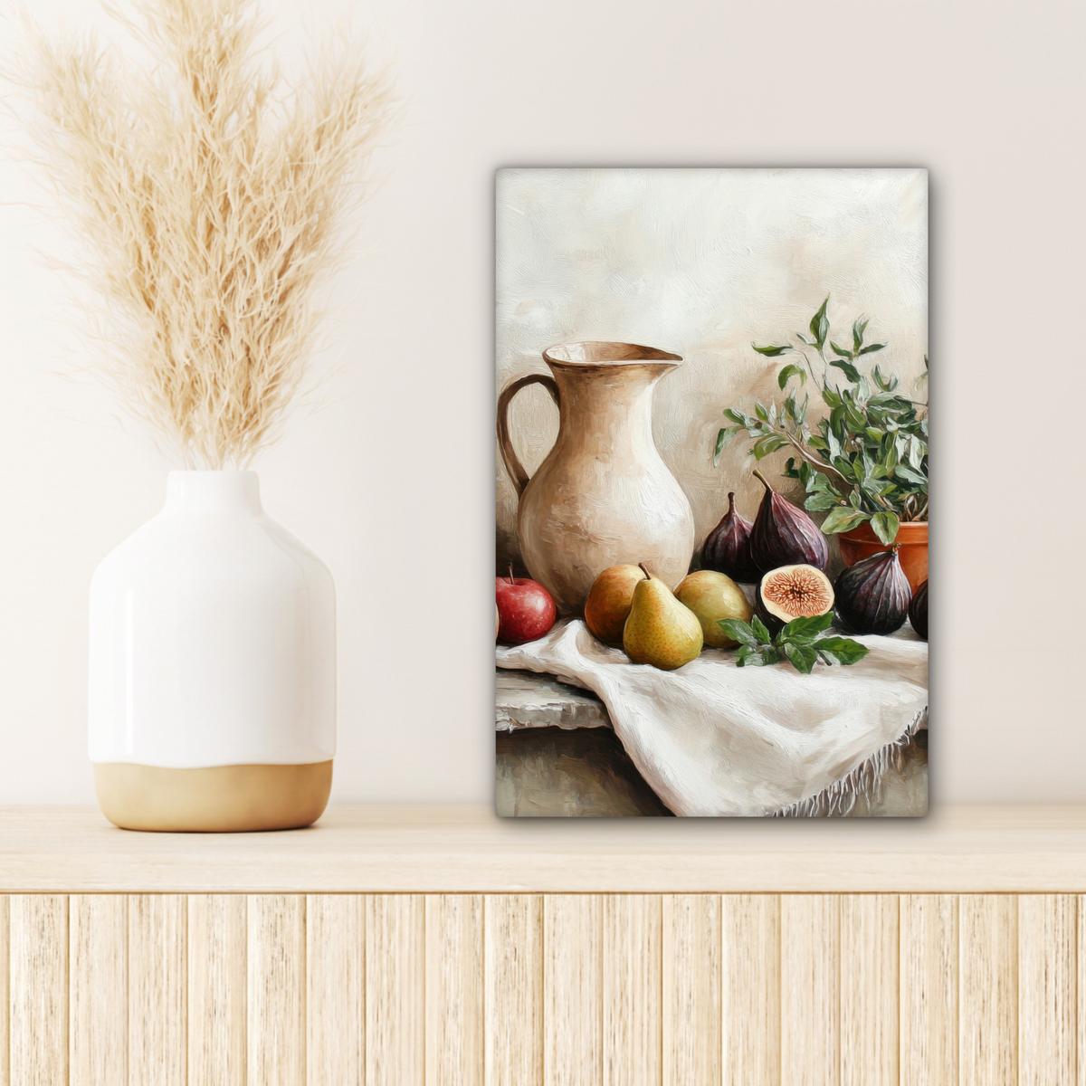 LEINWANDBILD Obst - Kräuter - Ländlich Deko Wohnzimmer 20x30 cm - Naturfarben, Textil (20/30cm) - MuchoWow