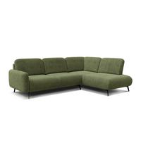 ECKSOFA FEBE 5-Sitzer rechts, olivgrün - Schwarz/Olivgrün, Holz/Textil (271/190cm) - Wozimo