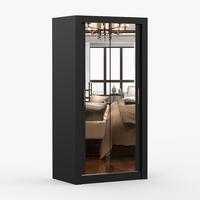 KLEIDERSCHRANK Milan 100 cm, 100/200/64, 2-türig, schwarz - Schwarz, Holzwerkstoff (100/200/64cm) - imoebel24