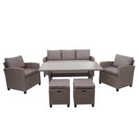 POLY-RATTAN GARNITUR Braun - Braun, Kunststoff - MCW