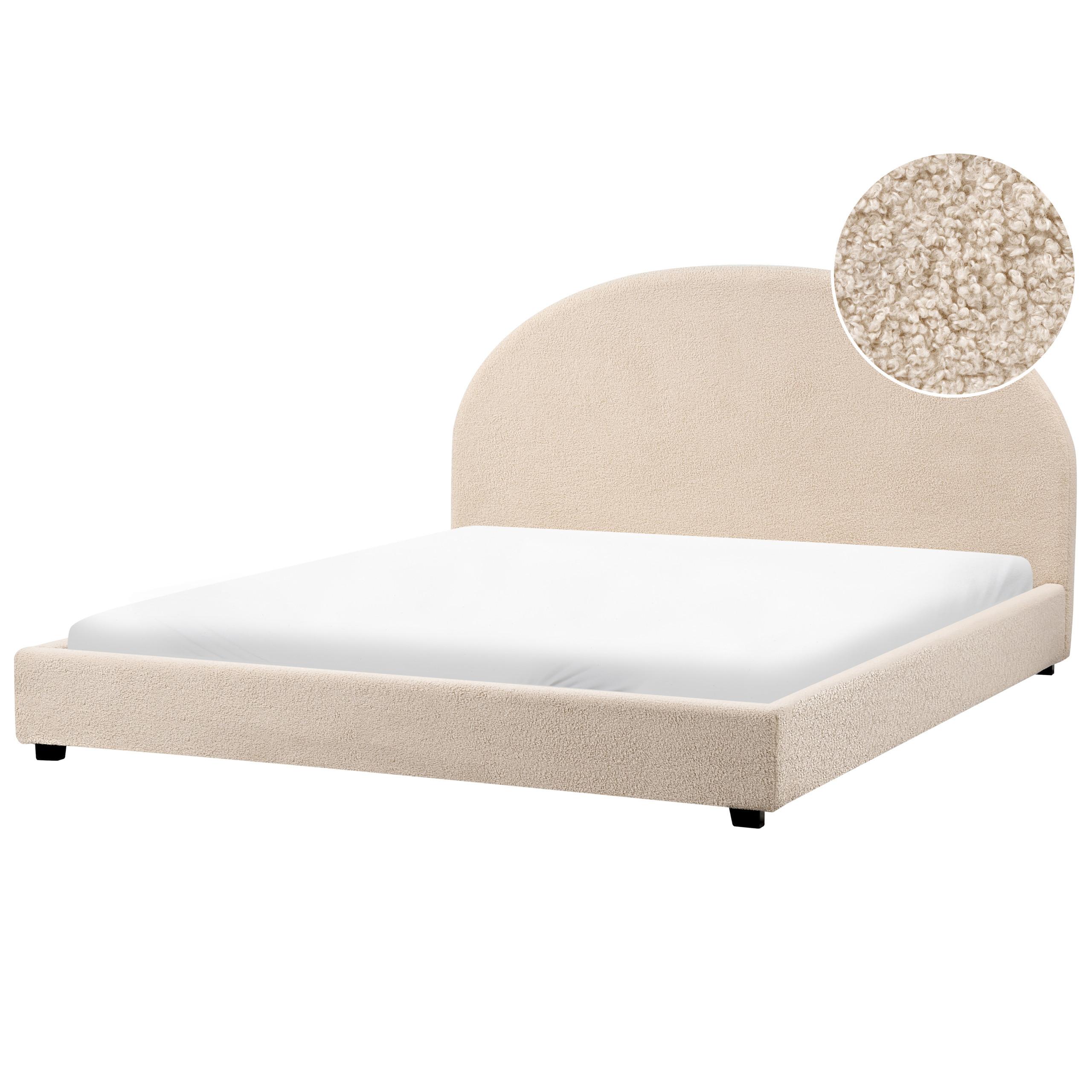 BETT mit Lattenrost 180/200 cm Beige Vaucluse - Beige, Textil (180/200cm) - Beliani