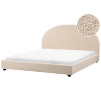 BETT mit Lattenrost 180/200 cm Beige Vaucluse - Beige, Textil (180/200cm) - Beliani