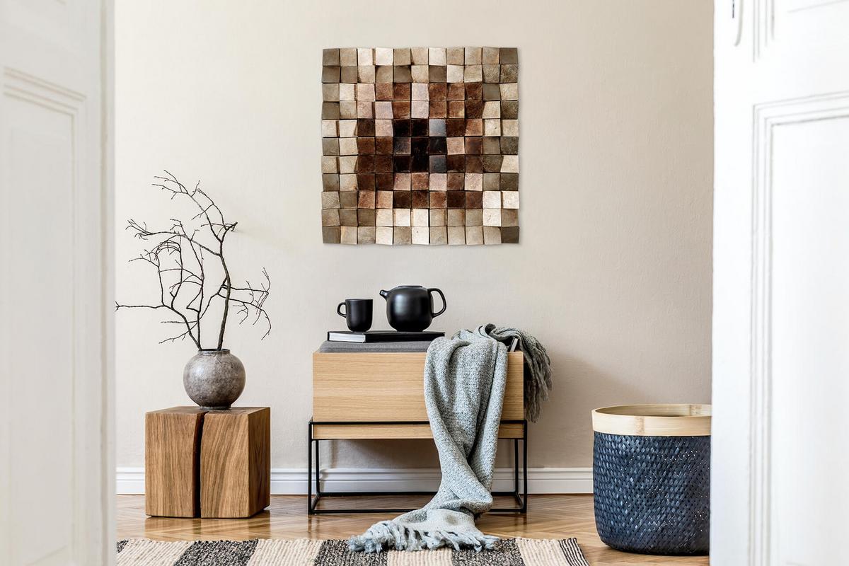 WANDBILD Braun 76/76 cm - Braun, Holz/Kunststoff (8.05/76cm) - KUNSTLOFT