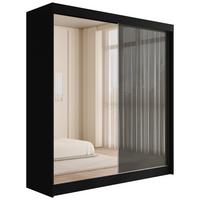 KLEIDERSCHRANK VESLI - 200 cm - Schwarz|Grau - Schwarz/Grau, Holzwerkstoff (200/215/61cm) - ALTDECOR