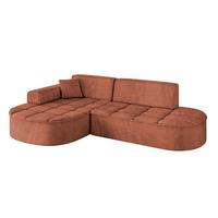 ECKSOFA Ottomane Links TARO-L1 - 243x171x79,5 cm Apricot - Koralle, Holzwerkstoff/Textil (243/171cm) - ALTDECOR
