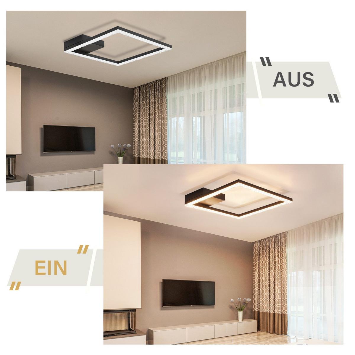 LED-DECKENLEUCHTE Karin 29.4/29.4/4.3 cm - Schwarz, Metall (29.4/29.4/4.3cm) - Nettlife