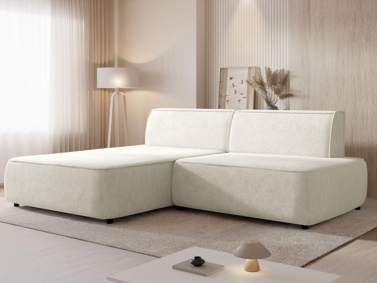 ECKSOFA Zuno, Seite: Links - Creme/Schwarz, Holz/Kunststoff (254/162cm) - MIRJAN24